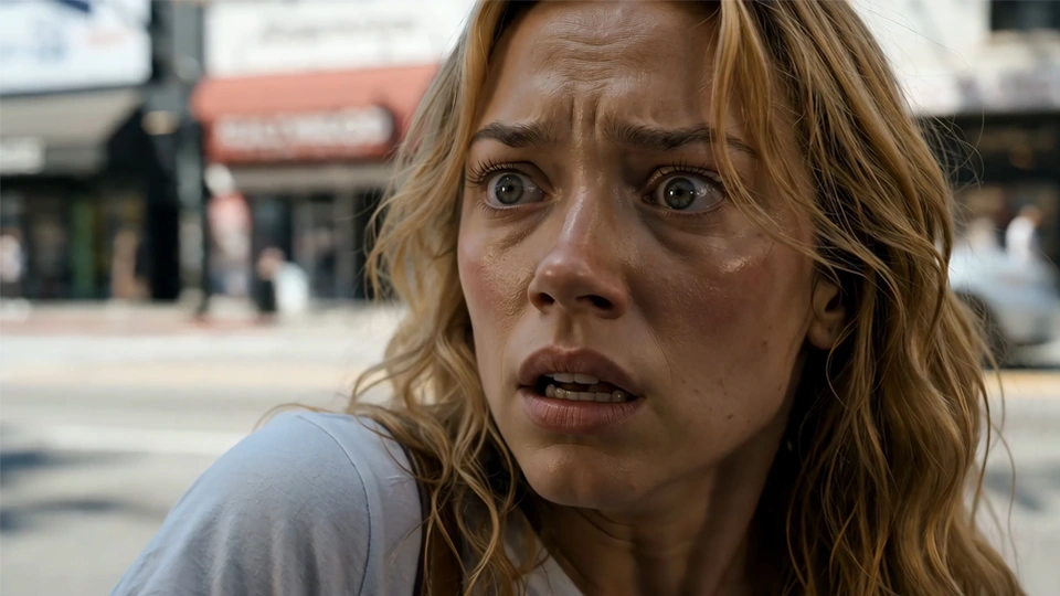 Carla surprised in the street